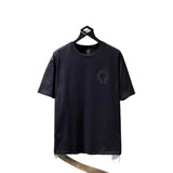Ch hip-hop t shirts ch spring and summer heavy industry embroidercut out cross short sleeve round neck t-shirt high street
