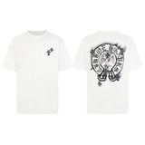 Ch hip-hop t shirts high street ch crow short sleeve couple fuzzy cross horseshoe sanskrit printingcasual