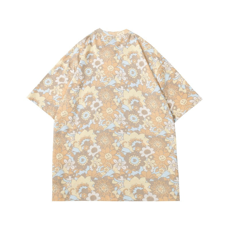Drew house tshirt r d@ew cartoon floral bear graphic crew neck pullover short sleeve