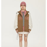 Unisex Jacket Retro Autumn Coat Loose Casual Hooded Jacket