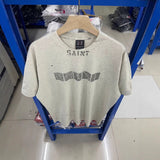 saint m t shirts s.m collaboration graffiti graphic crewneck t-shirt