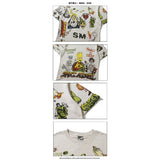 Hip-hop t-shirts: american kanye-style trendy high street graffiti print short sleeve couple's loose-fit cartoon tee