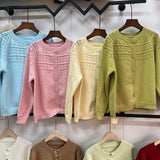 Women Knitted Cardigan Spring and Autumn Knitted Cardigan Loose Hollow out Coat