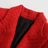 Women Suits Vintage Autumn and Winter Texture Double Breasted Casual Suit Jacket