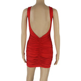 Women Dresses Backless Sleeveless Dress Sexy Hip Skirt (Bla0420)