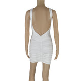 Women Dresses Backless Sleeveless Dress Sexy Hip Skirt (Bla0420)
