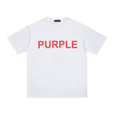 Purple Brand T Shirts Spring/Summer Letter Print Hip Hop Men's and Women's Loose Casual Short-Sleeved T-shirt