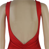 Women Dresses Backless Sleeveless Dress Sexy Hip Skirt (Bla0420)