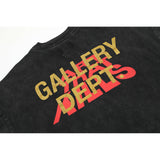 Gallery Dept T Shirts TV Printing Washed Distressed Short Sleeve plus Size