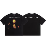 saint m t shirts s.m abstract letter graphic crew neck pullover short sleeve top