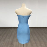 Women's Evening Dress Sexy off-the-Shoulder Split Slim-Fit Evening Dress Short Skirt Bandage One-Piece Dress