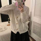 Women Knitwear Spring and Autumn round Neck Sweater Female Loose Knitted Cardigan