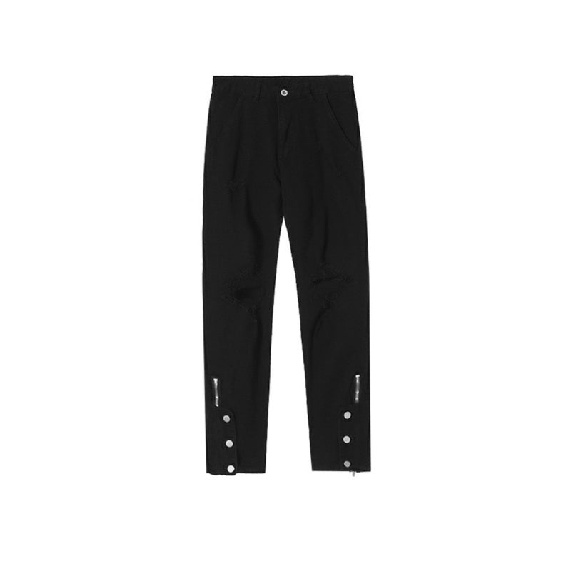 MIJKO Men's Vintage Pants MIJKO Straight-leg Pants Men's and Women's Washed Trendy Slim-Fit Jeans