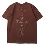 Hip-hop t-shirts: american street style letter print crew neck short sleeve youth trendy casual short tee - versatile t-shirt