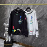Chh Chrome Hearts Hoodie Autumn/Winter CH Classic Color Sanskrit Hand Painted Graffiti Casual Hooded Sweater