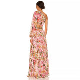Women Dresses One Shoulder Long Sleeve Split Long Dress Party Dress (Ont0408)