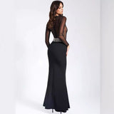 Women Dresses Sexy Black Veil Bandage Party Dress Dress (Ont0408)