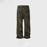 MIJKO Men Vintage Pants MIJKO High Street Vintage Leopard Camouflage Straight Slim Jeans