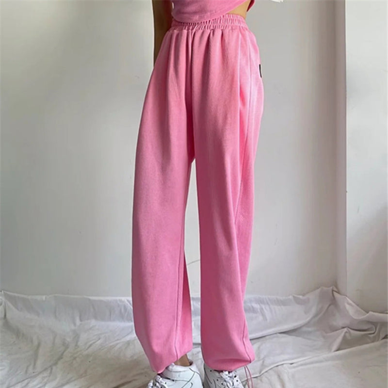 Women Sweatpants Spring Casual Straight-Leg Loose Tappered Sweatpants