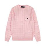 Rl small malaf casualtopswoolflap pocket pantsembroiderpullover round neck knitting shirt couplesweatshirtsweater