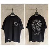 Ch hip-hop t shirts ch short-sleeved patch embroider couple american loosecasual american heavy weight high street