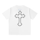 saint m t shirts s.m character & letter graphic crew neck pullover short sleeve t-shirt