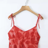 Women Dresses Summer Sling Dress Lace-up Backless Sexy Skirt (Xds0414)