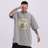 Men T Shirt Vintage Print Short Sleeves T-shirt Men