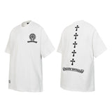 Ch hip-hop t shirts ch cro梵文cross horseshoe patch embroidercasualpure cotton americanheavy weight couple short sleeves