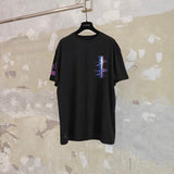 Ch hip-hop t shirts chchro short-sleeved stylish logo sanskrit letter niche styleprintingloosecasualpure cotton american style heavy weight