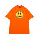 Drew house tshirt r collection d@ew smiley face letter print crew neck pullover short sleeve wholesale single piece