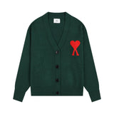 Ami arauneif big heart high weight v neckfall and winterknittingoutwearcardigan woolen clothes single breasted