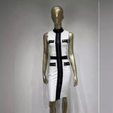 Women Dresses Bandage Dress Elegant Black and White Ol Dress (Ont0408)