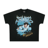 saint m t shirts s.m. sleeping baby graphic crew neck short sleeve pullover