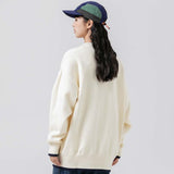 Unisex Sweater Autumn Patch Crew Neck Pullover Sweater