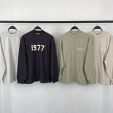 Fog Essentials Long Sleeve T-Shirt Unisex Flocking Logo Loose Sweater