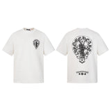 Ch hip-hop t shirts ch chrome hoof cross worn t-shirt short sleeve loosecasualamerican heavy weight american high street