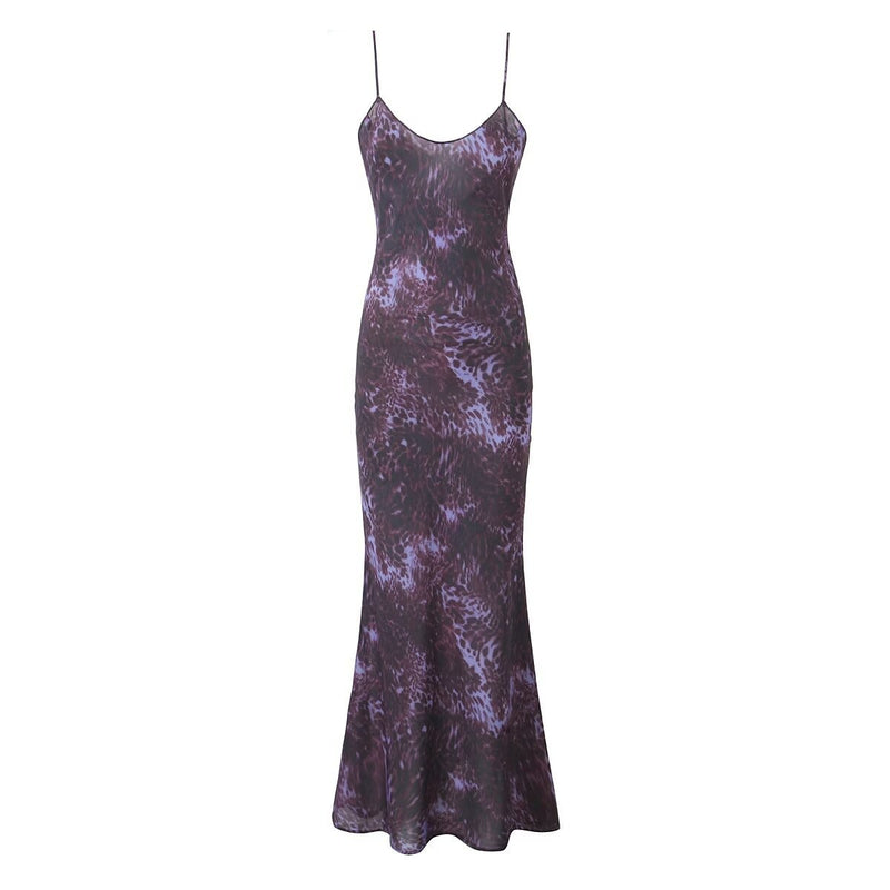 Women Dresses Summer Animal Pattern Sling Dress Backless Sexy Dress (Xds0414)