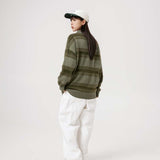 Unisex Sweater Autumn Vintage Dark Striped Sweater