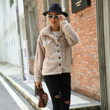 Women Trench Coat Double-Sided Velvet Long Sleeve Lapel Breasted Solid Color Mid-Length Plush Coat