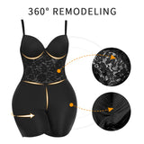 Shapewear Bodysuit Lace Suspender Tie