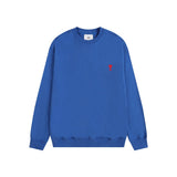 Ami aheoineloveembroideramericancasualtopslooselong sleevescouplesweatshirtround neckfall and winter
