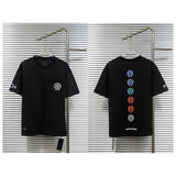 Ch hip-hop t shirts ch short-sleeved sanskrit cross flocking printingloosecasual american heavy weight short-sleeved