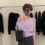 Women Knitwear Autumn and Winter Square Collar Sweater Sweater