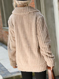 Women Trench Coat Lapel Long-Sleeve Zipper Mid-Length Double-Sided Plush Coat