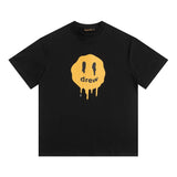 Drew house t shirt d@ew dissolving smiley face pattern round neck pullover short sleeves