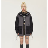 Unisex Jacket Retro Patchwork Contrast Color Jacket Loose Outdoor Jacket
