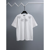Ch hip-hop t shirts american ch short-sleeved cross embroiderloosecasualpure cotton american heavy weight short-sleeved