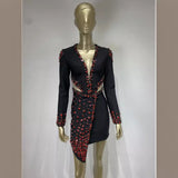Women Dresses Bandage Long Sleeve Dress Hollow out Party Dress (Ont0408)
