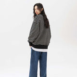 Unisex Hoodie Autumn Striped Printed Sweater